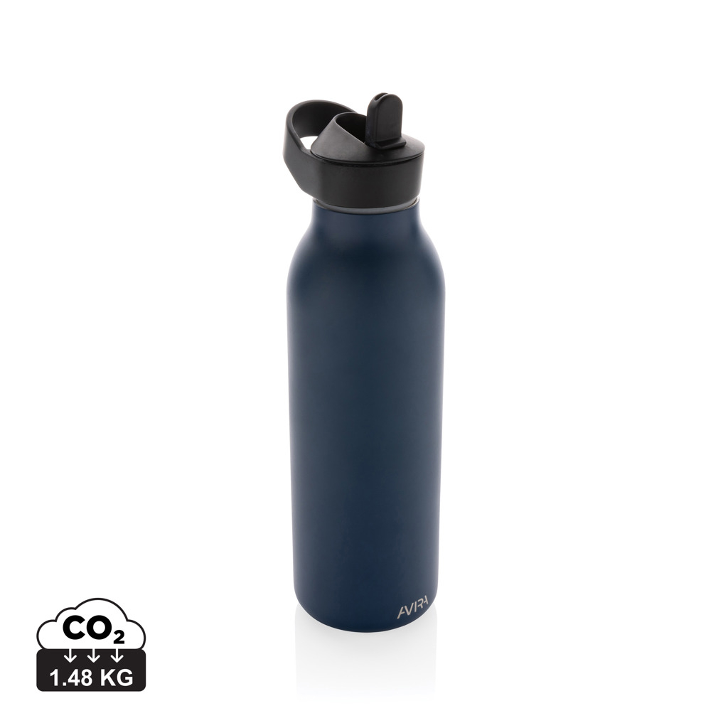 Bouteille personnalisée 500ml inox recyclé Ara AVIRA Bleu marine